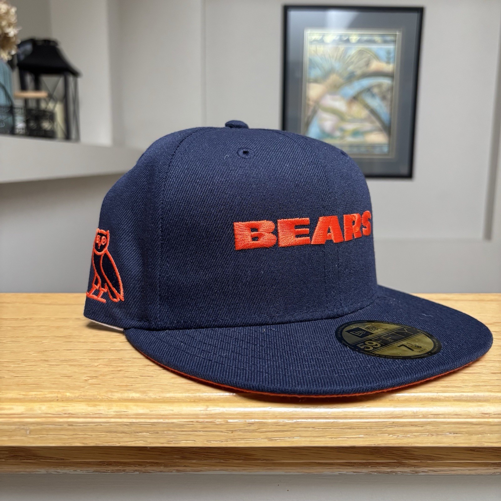 OVO x New Era x NFL Chicago Bears Navy Fitted Hat - New - Authentic