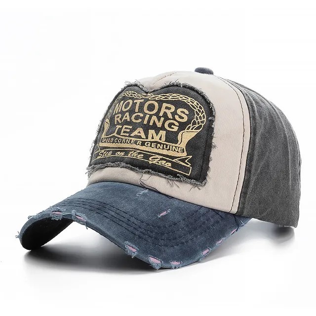 Washed Cotton Distressed Baseball Cap – Snapback Hip Hop Hat Vintage Style Caps