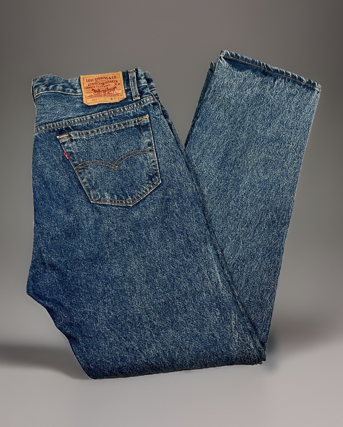 VTG Levis 501 Mens Acid Wash Straight Leg Denim Jeans USA MADE 36x32 (34x33)
