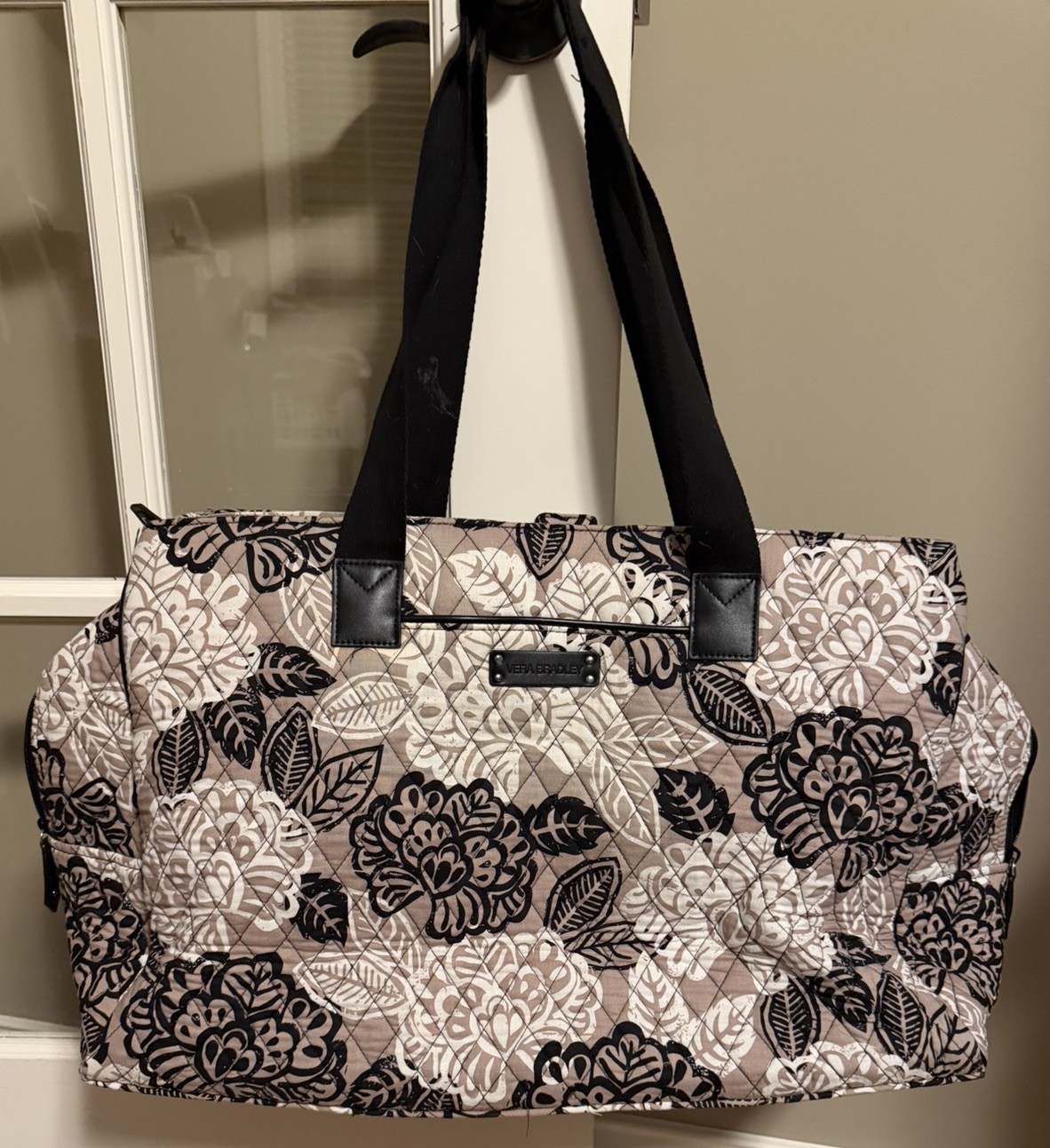Vera Bradley Key West QVC Exclusive Large Travel Bag Rare Beige Black - NWOT