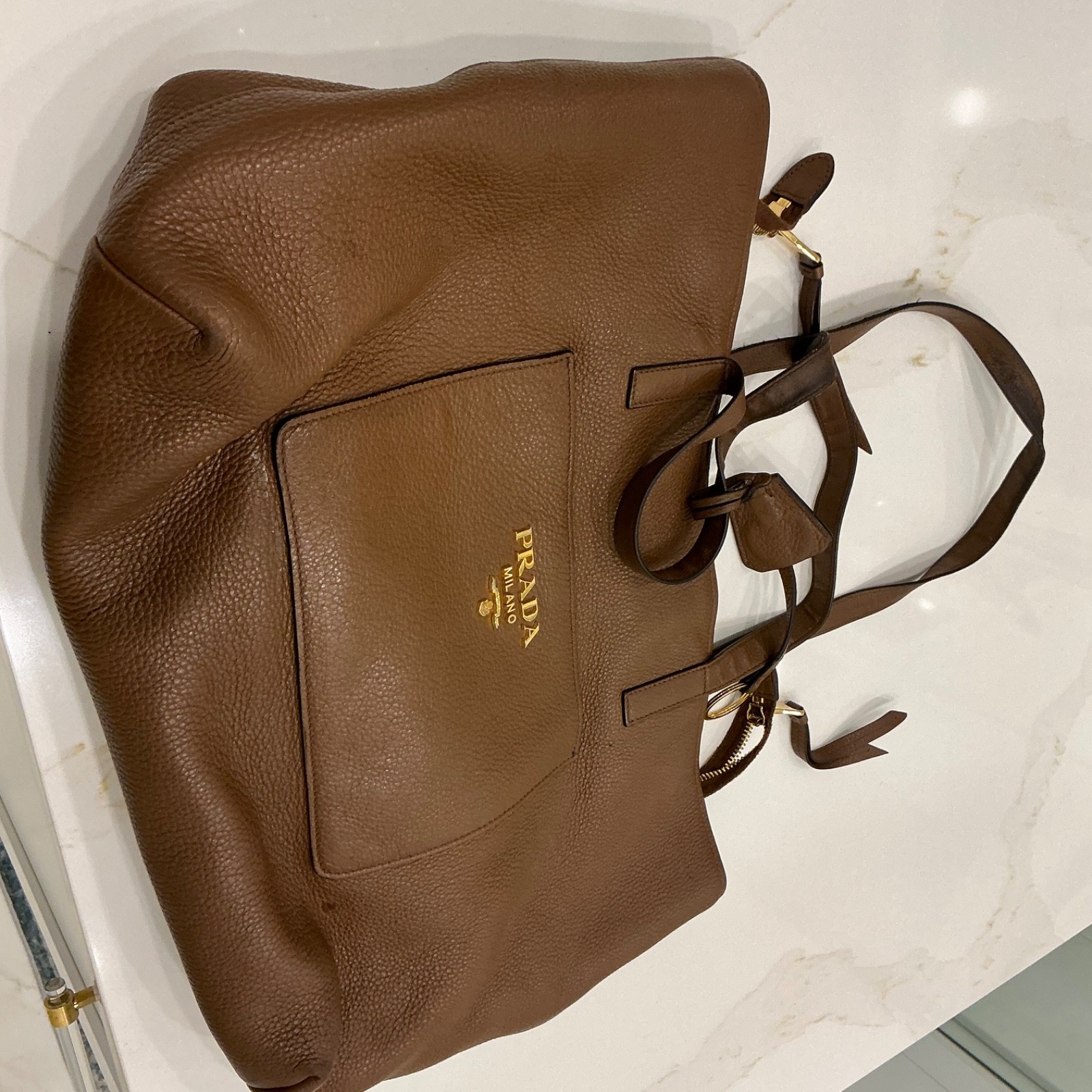 Authentic-Prada Medium Brown Tote