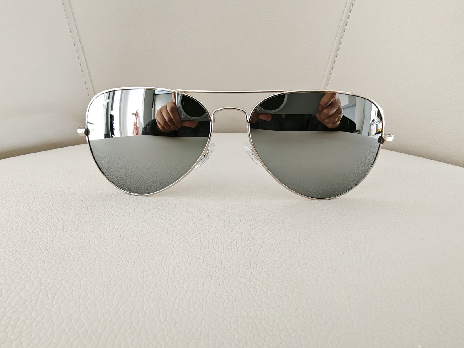 RAY-BAN RB3026, Aviator Sunglasses Silver Frame 62mm Silver Lens