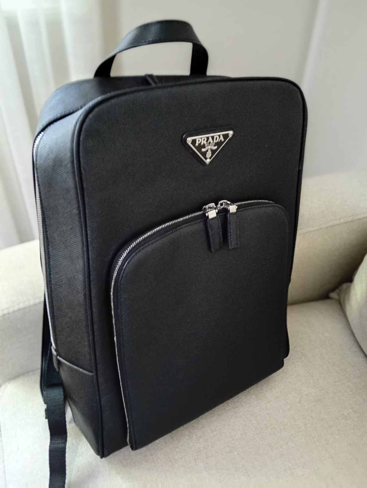 Prada Saffiano Leather Backpack - Nero Black - New Without Tags
