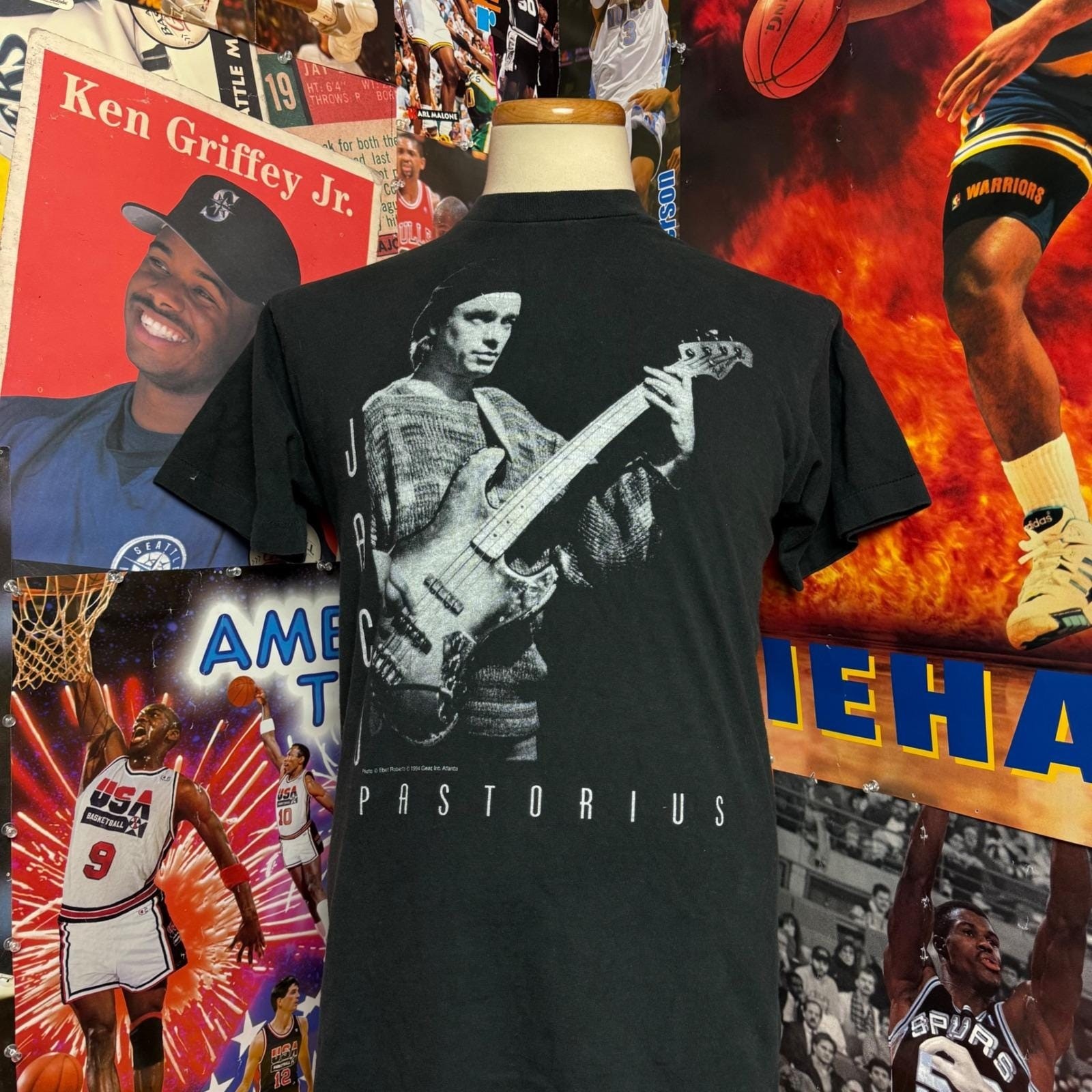Vintage 1996 Jaco Pastorius Gear Ink Jazz Music Single Stich FOTL Tee Sz Medium