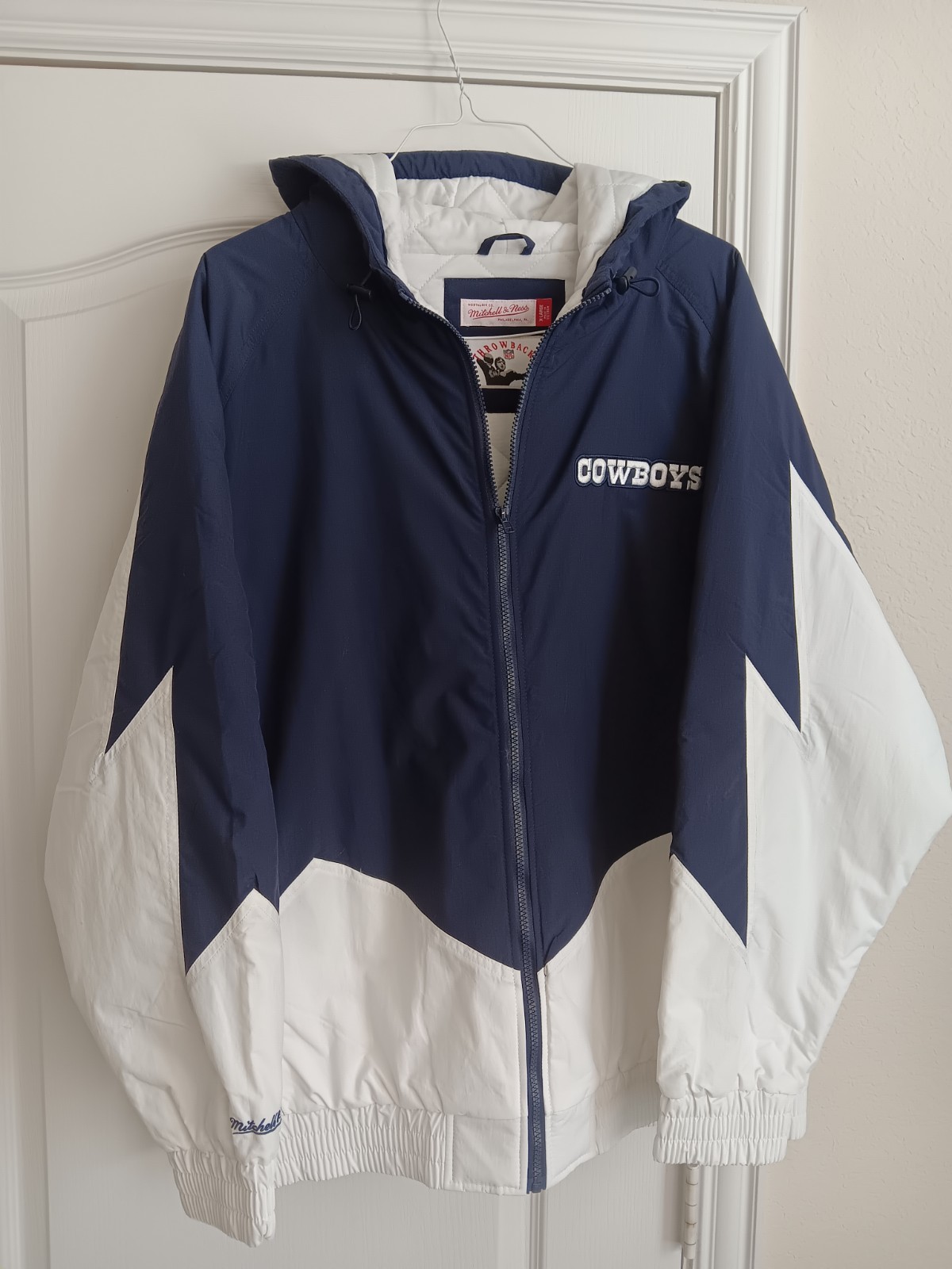 NEW Mitchell & Ness Dallas Cowboys Hoodie X-Large Full Zip Throwbacks Jacket