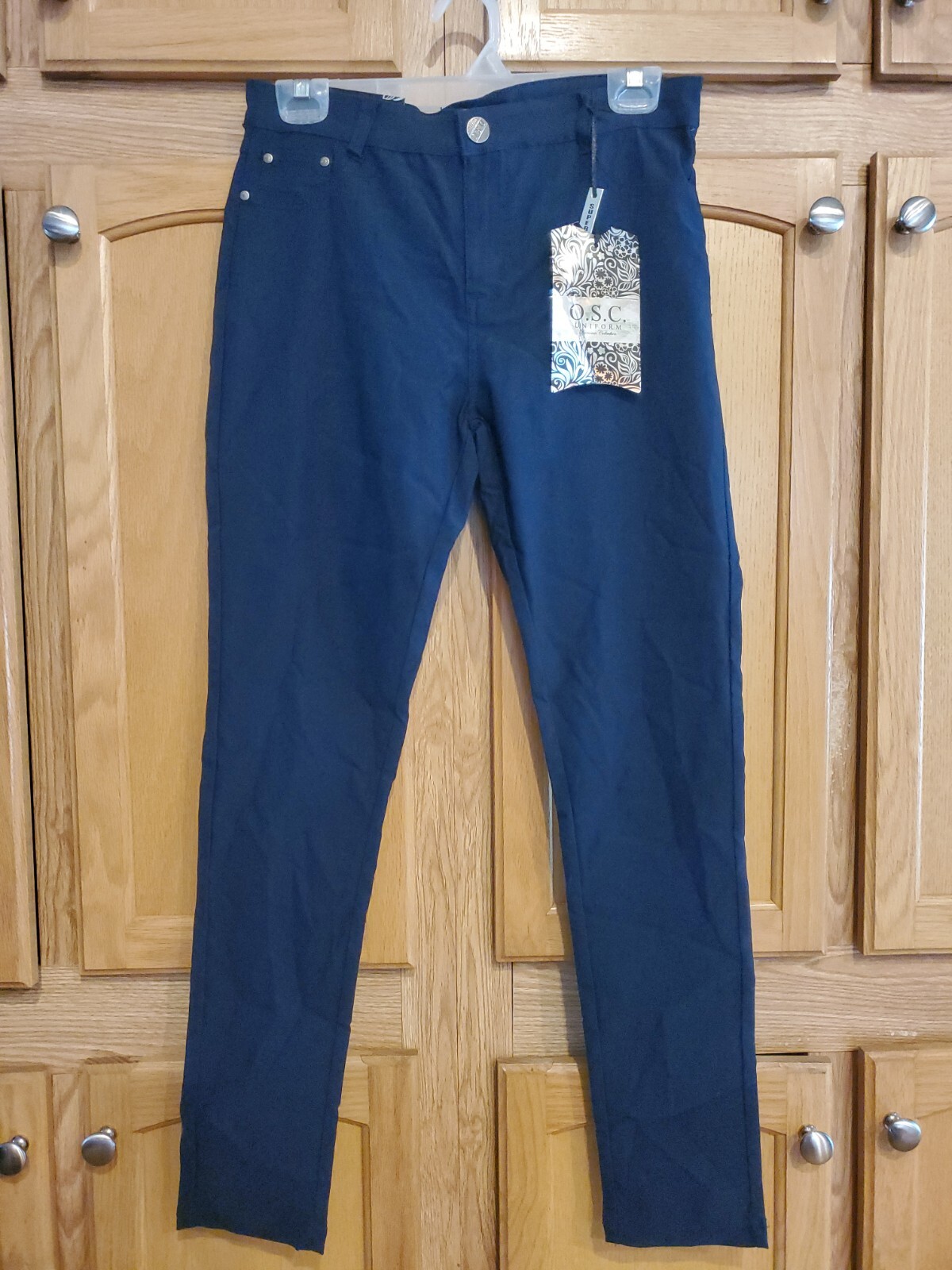  O.S.C. Women\'s  Stretch Navy  Skinny Uniform Pants Sz 13
