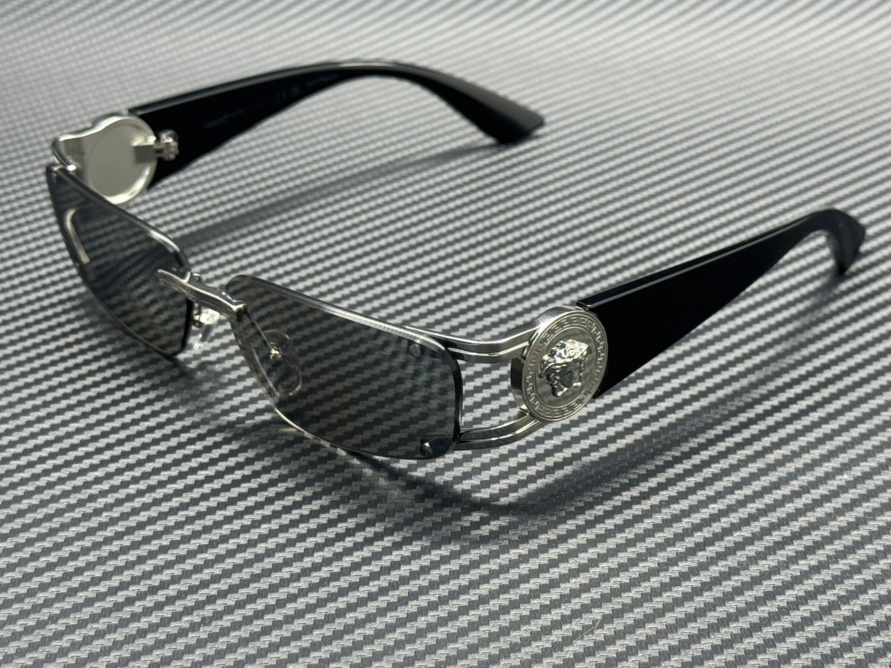 VERSACE VE2291 10016G Silver Grey Mirror Men\'s 59 mm Sunglasses