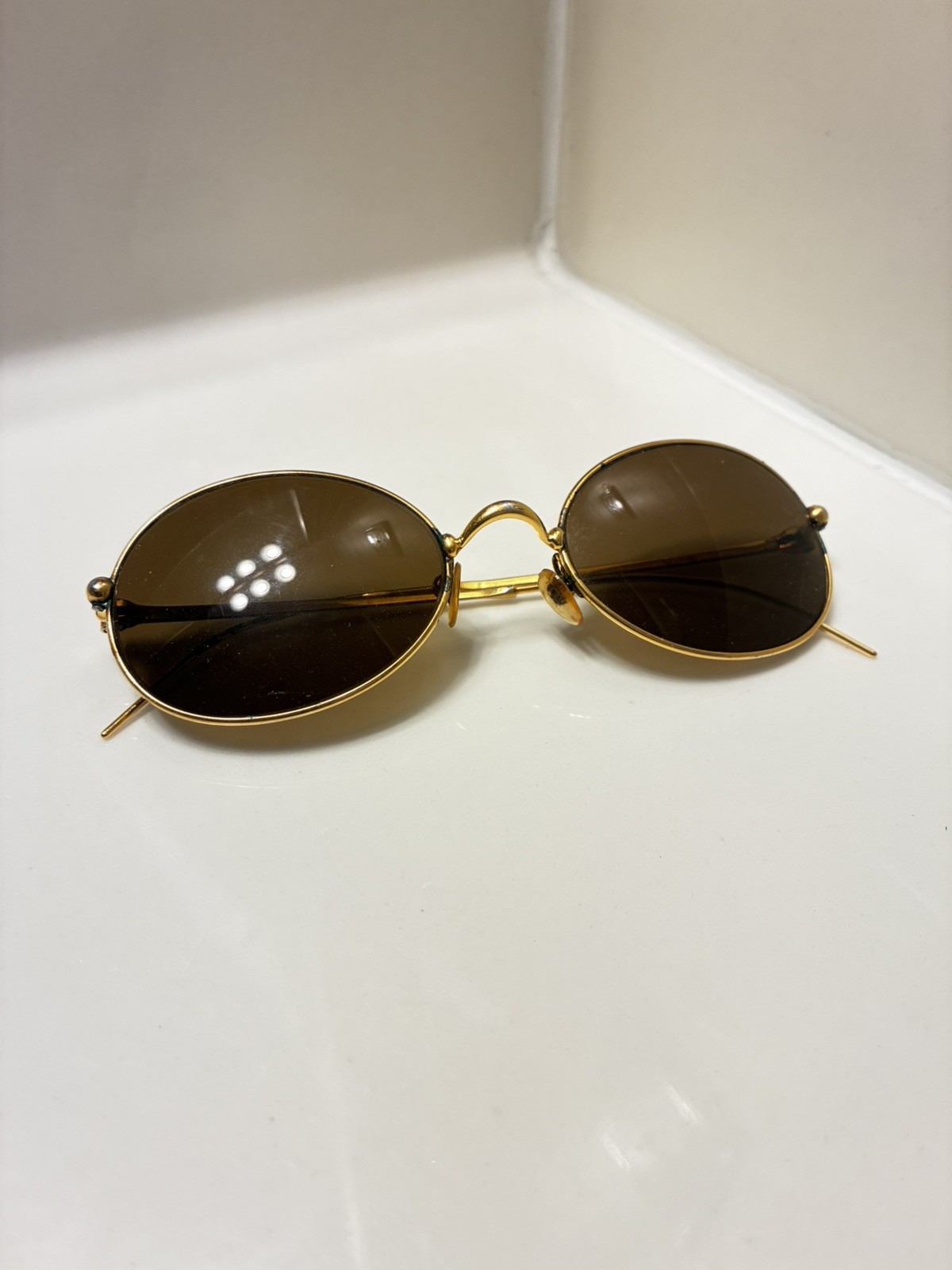 Vintage Cartier Saturne Oval Round Gold Sunglasses Frames Authentic