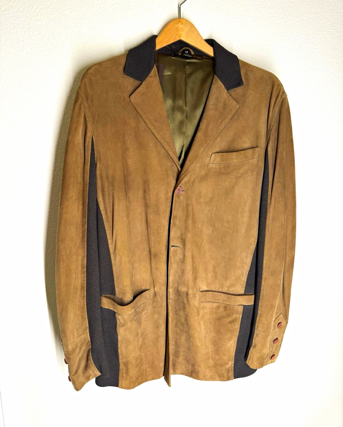 Roberto Cavalli Class Mens Suede Blazer Brown Size 50 Italy NWT