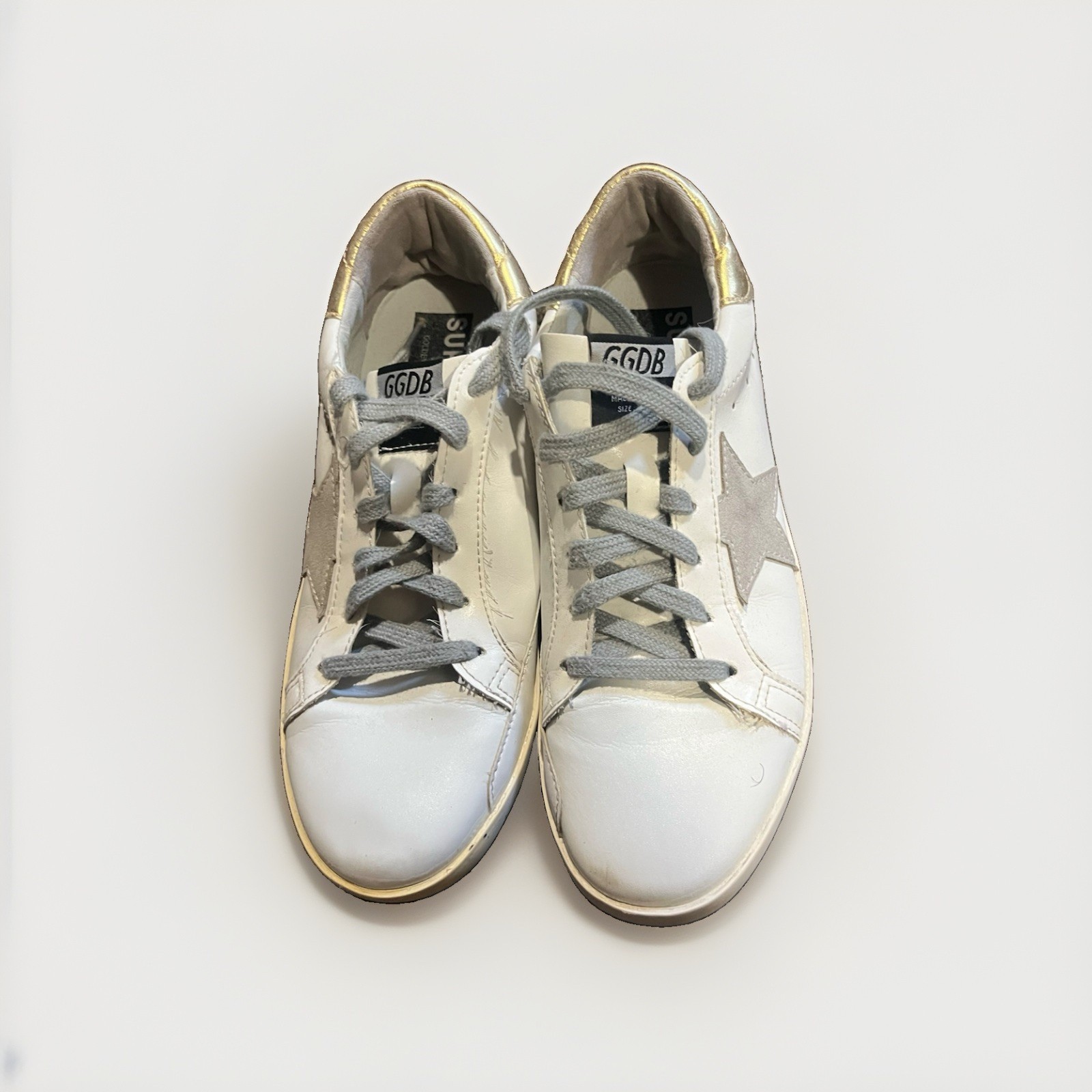 Golden Goose Super-Star White & Metallic Gold Sneakers