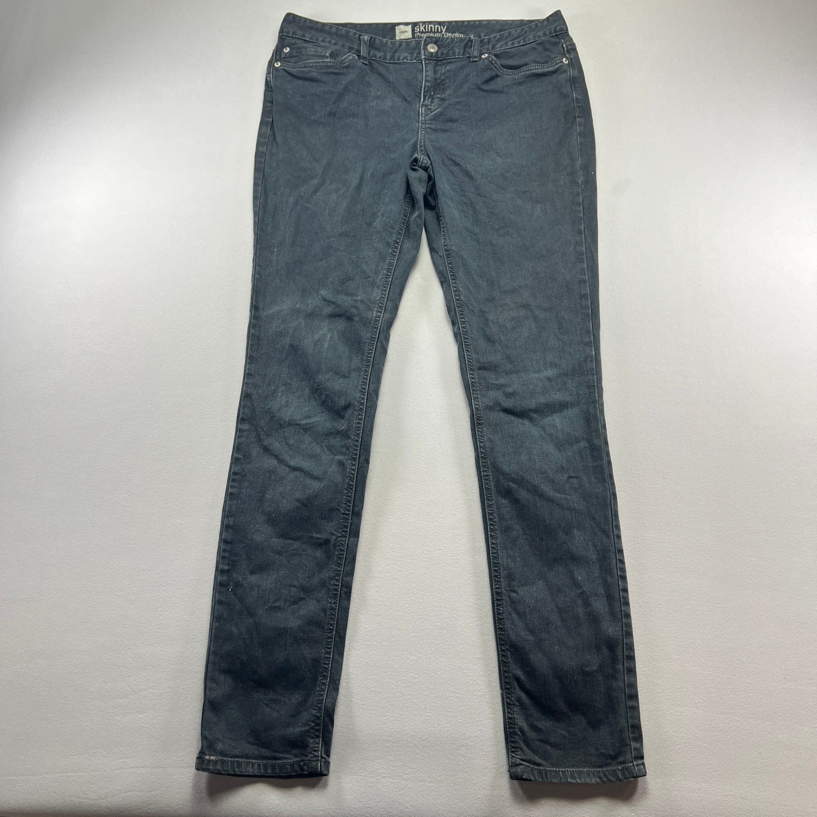 Mossimo Jeans Womens 12L Charcoal Gray Premium Denim Cotton Stretch Skinny Leg