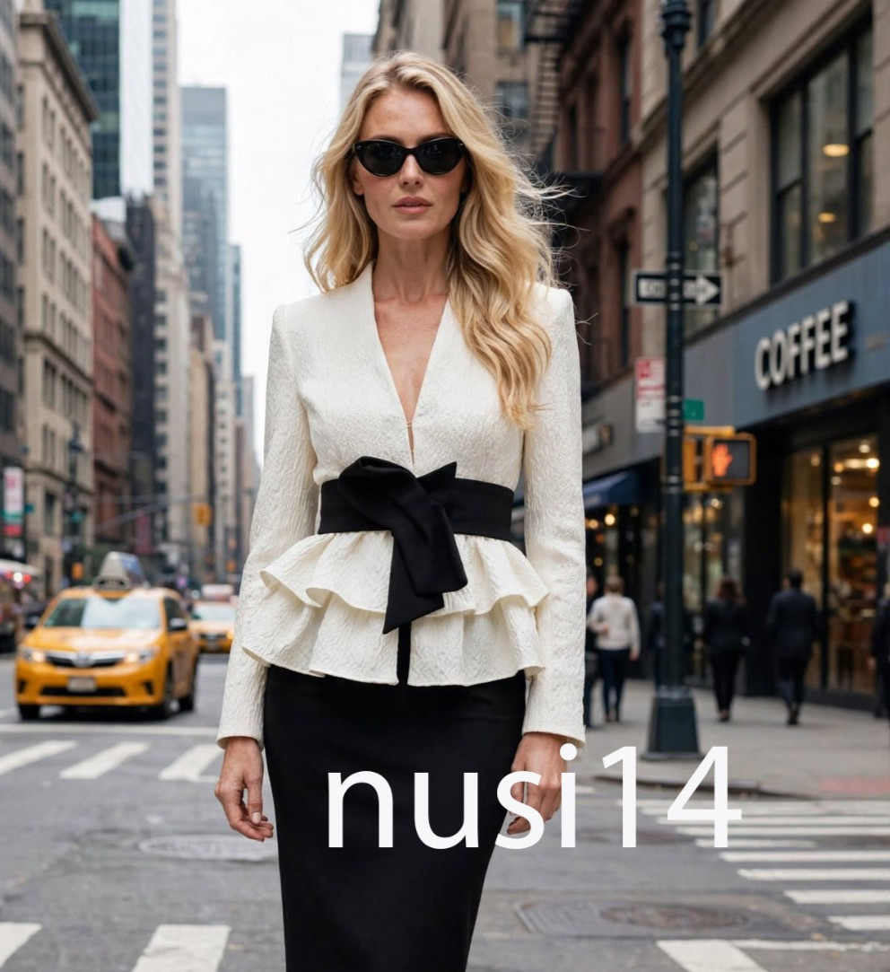 ZARA NEW WOMAN BELTED PEPLUM BLAZER JACKET OYSTER WHITE XS-XL 7993/123/251