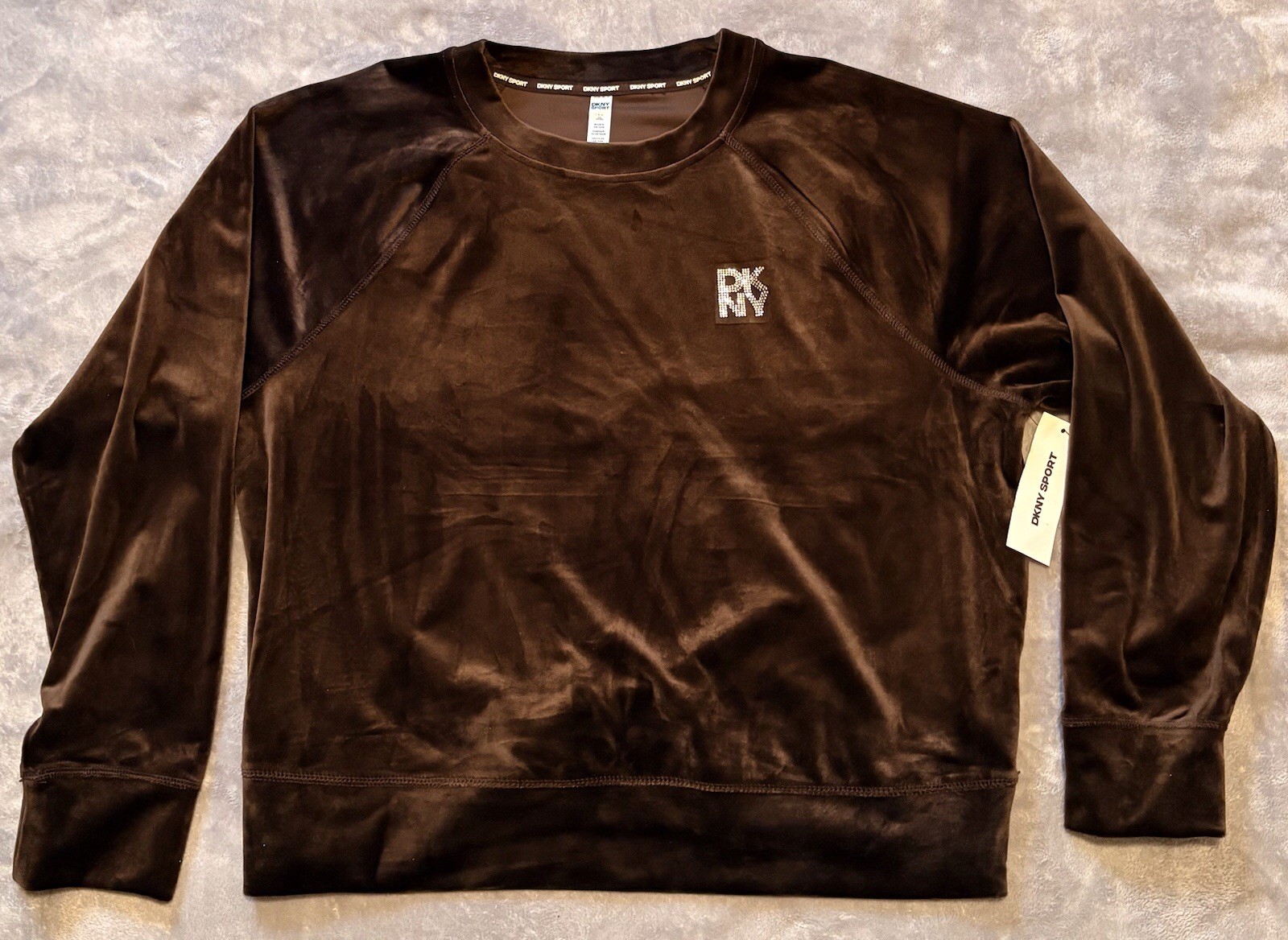 NWT DKNY Brown Velvety Sweater