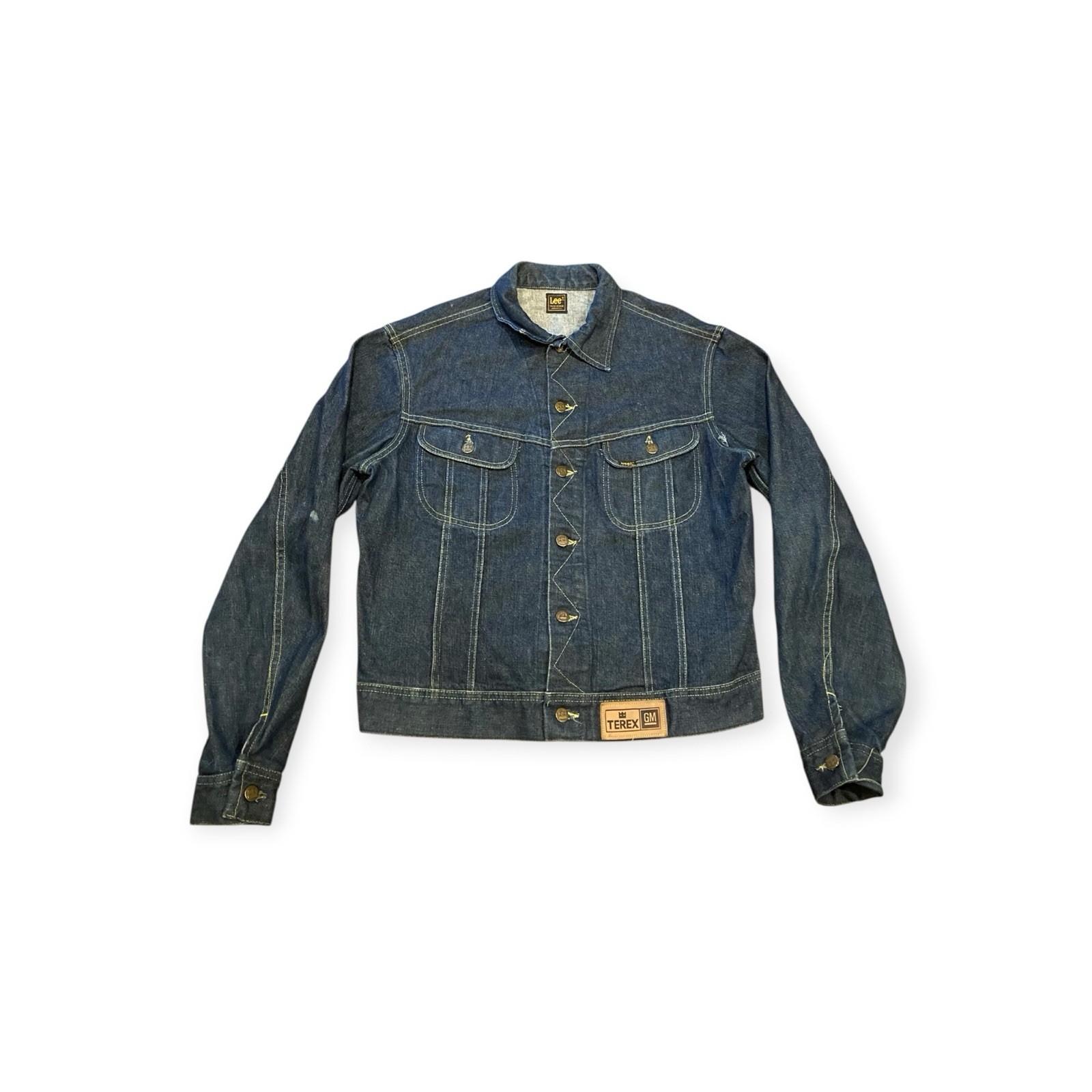Vintage 70s Lee Rider Denim Jacket Size 42 Mens Small Made In USA GM Terex