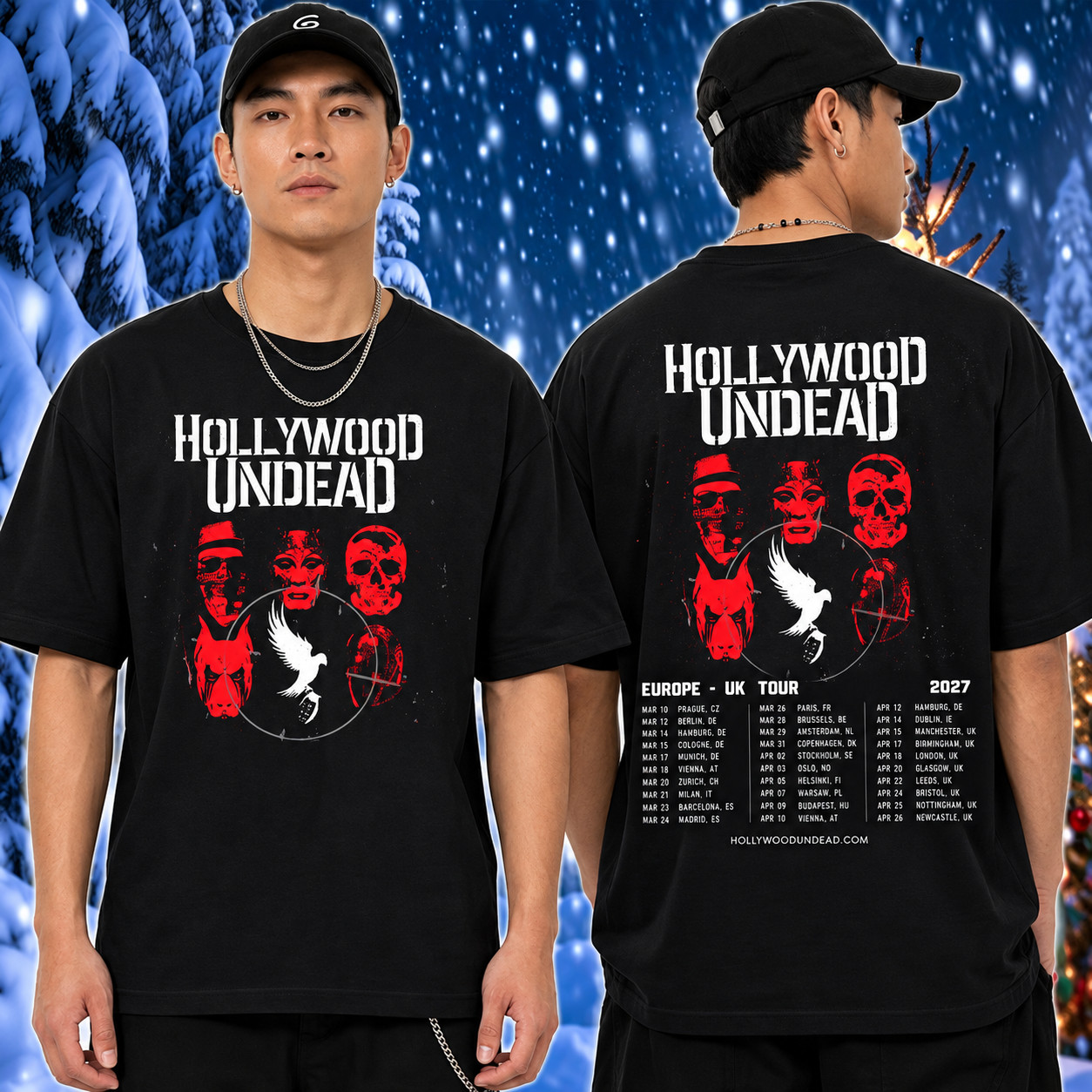 Hollywood Undead Europe And UK Tour 2027 Schedule Tour Dates Unisex T-Shirt