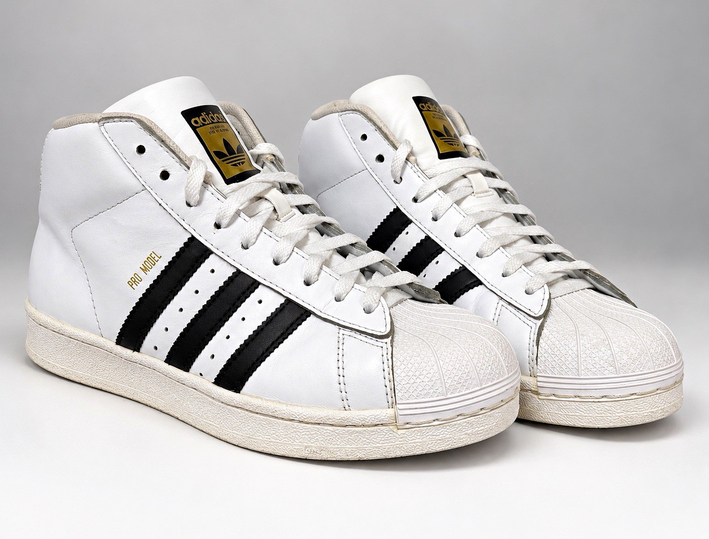 adidas Pro Model Women High Top Leather Lace-Up Sneakers White/Black S85962