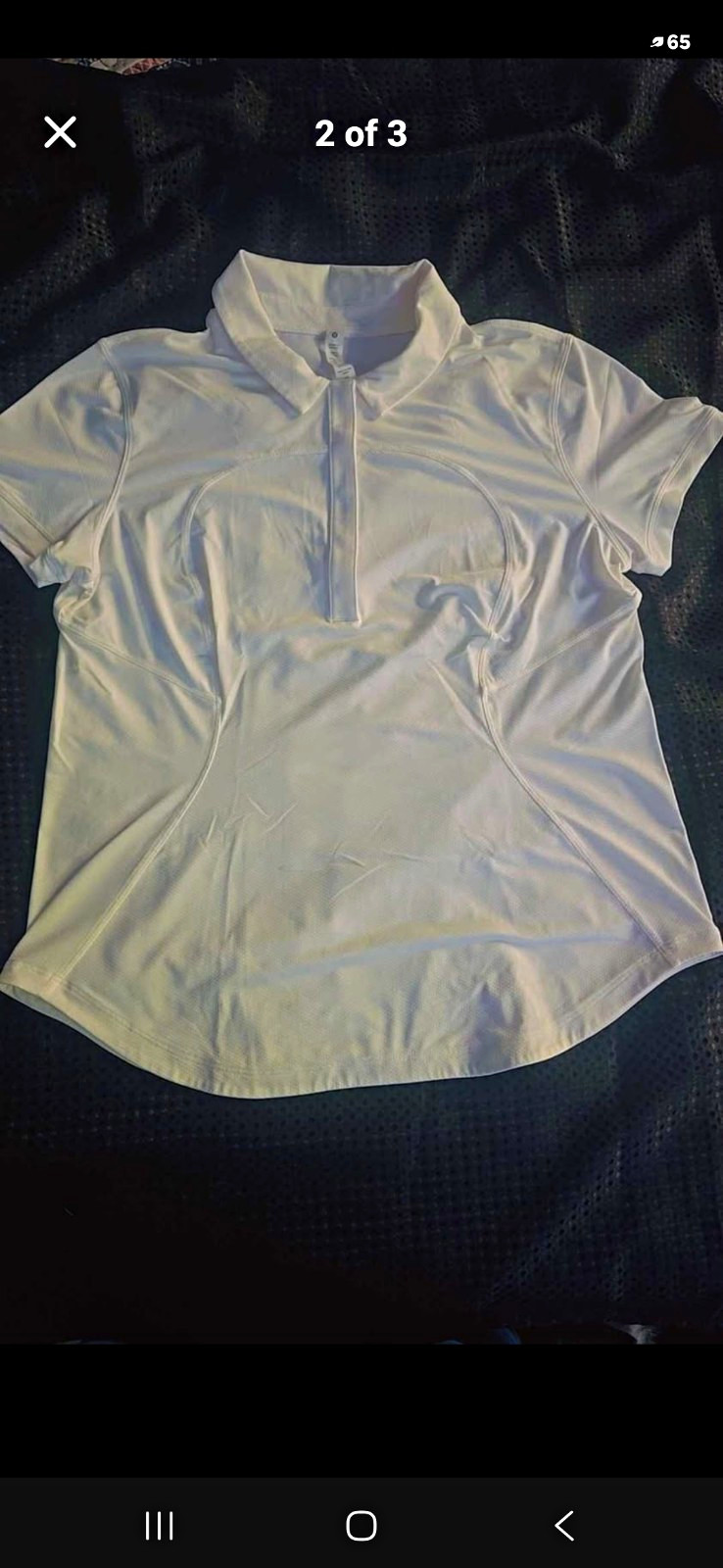 Lululemon Women’s White 1/4 Zip Collared Stretch Polo Shirt Size M Golf