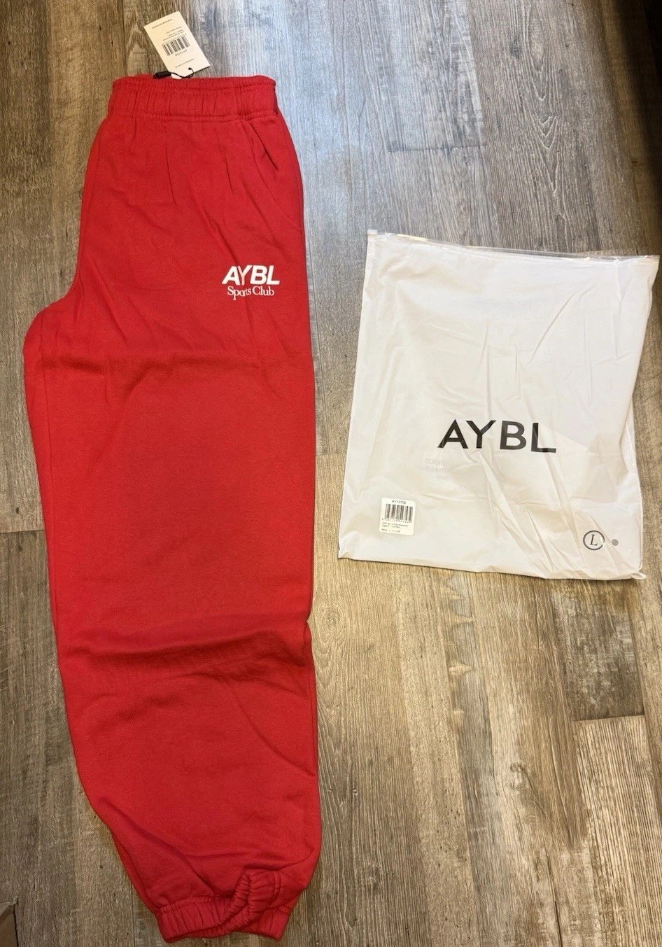 Aybl Sports Club Oversized Joggers True Red Large Womens New W Tag