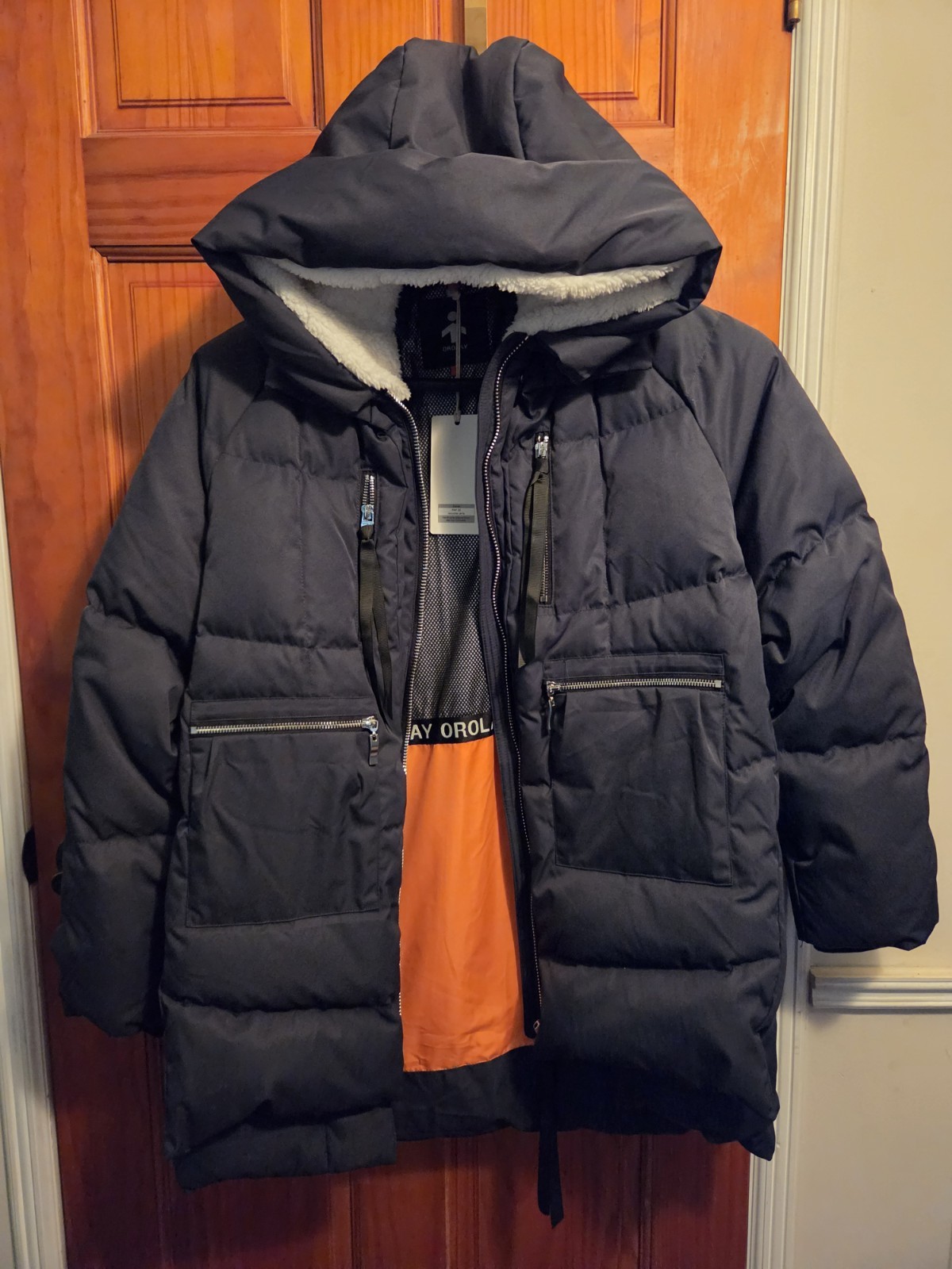 OROLAY 092 Universe® Women\'s Thickened Down Jacket Navy Large NWT