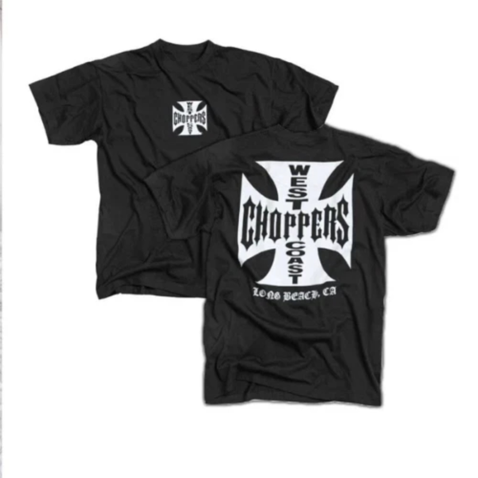 West Coast Choppers Cross Logo Tee Motorcycle Biker Shirt 2 Sided Print