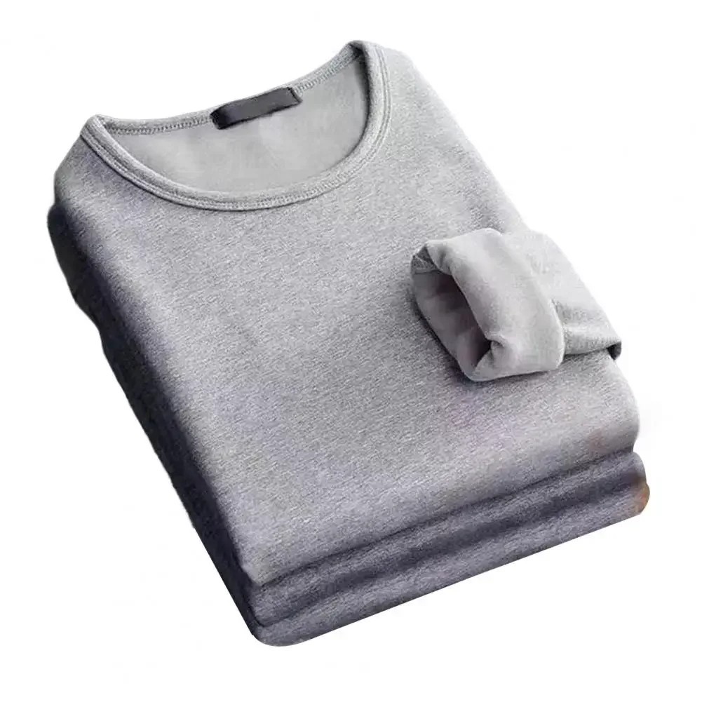 Men's Thermal Fleece Lined Long Sleeve Shirt Winter Warm Crew Neck Top M-5XL