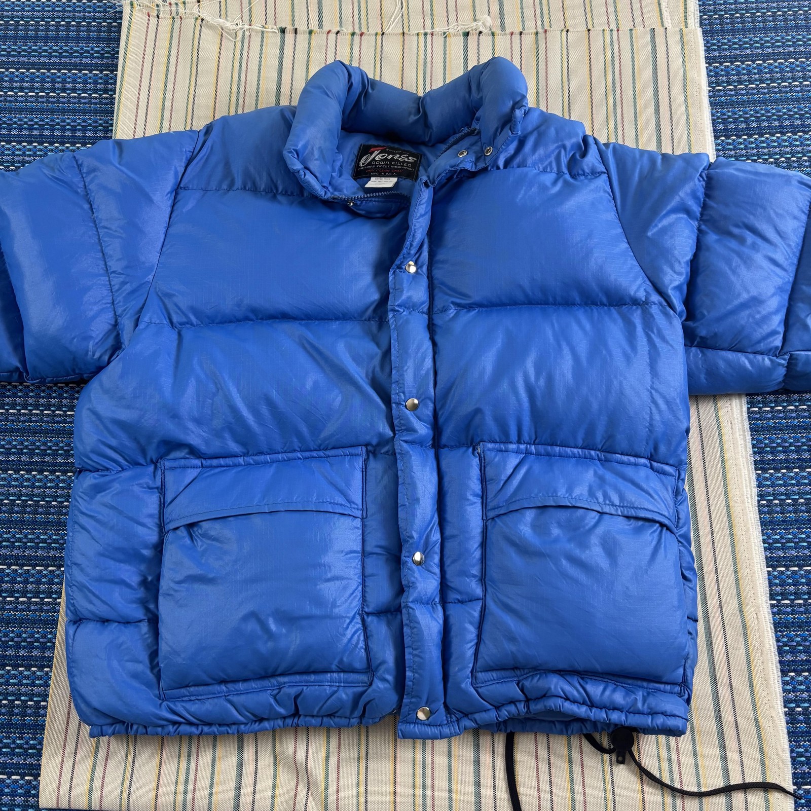 Vintage Jones Jacket Mens XL Blue Down Puffer Style 2023 USA 70s Ski Outdoor GC