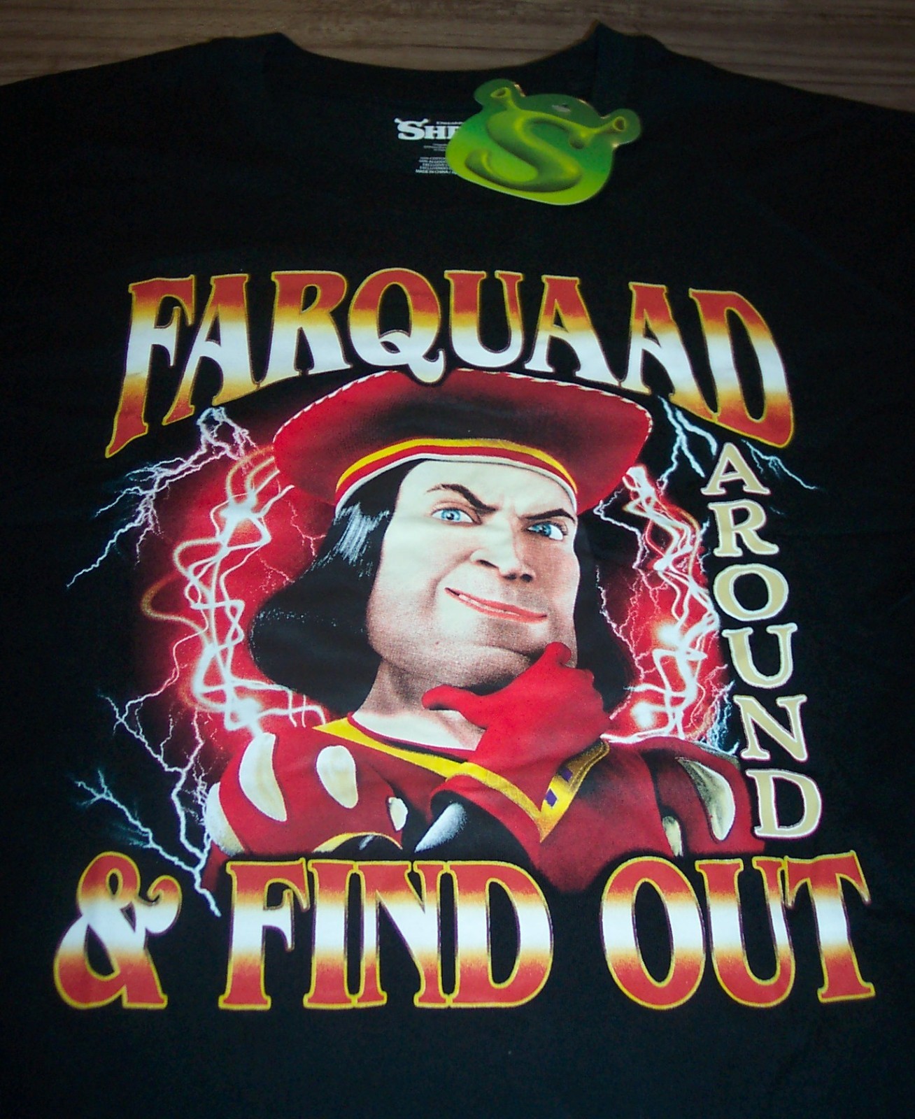 Funny SHREK  LORD FARQUAAD Dreamworks Movie T-Shirt MENS SMALL NEW w/ TAG