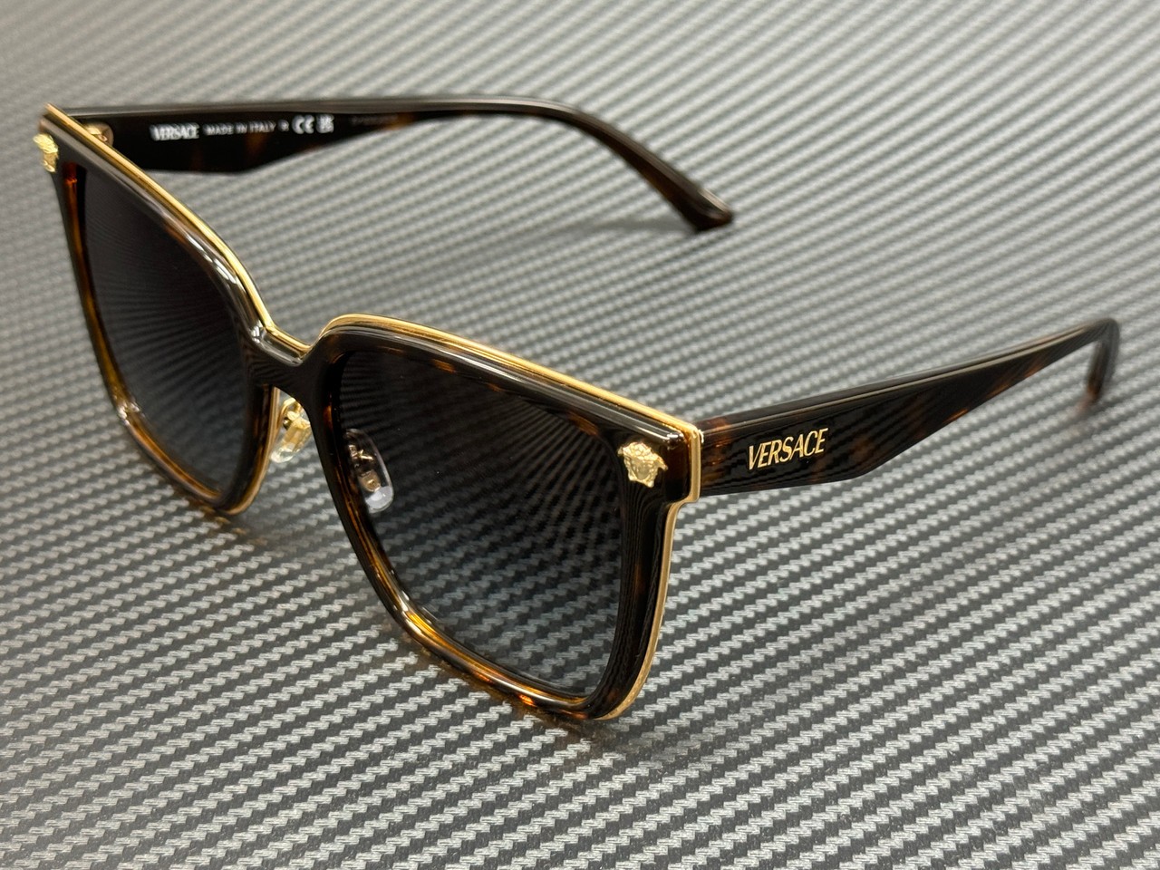 VERSACE VE2278D 108 8G Havana Brown Grey Gradient Women\'s 58 mm Sunglasses