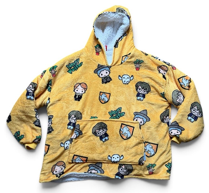 Harry Potter Genuine Oodie Yellow Blanket Hoodie Soft Sherpa Lining One Size