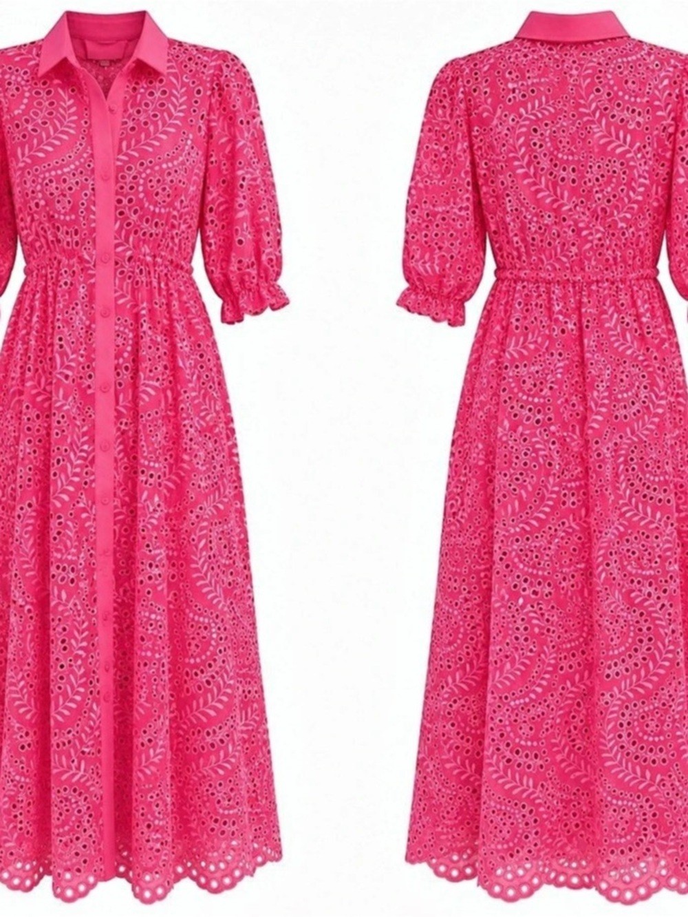 Lilly Pulitzer Amrita Midi Shirtdress in Pink Isle Swirly Fern NWT