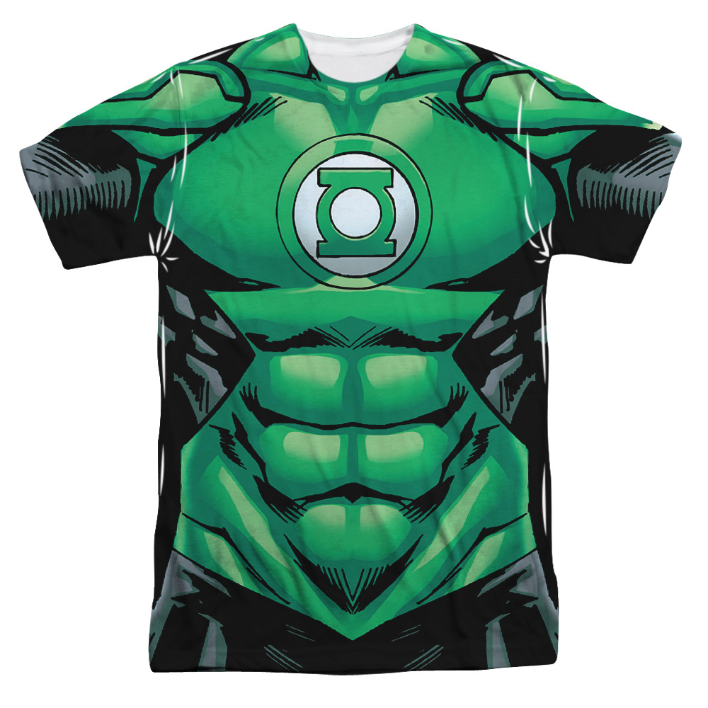 GREEN LANTERN UNIFORM Costume Licensed Front Print Adult Men's Tee Shirt SM-3XL