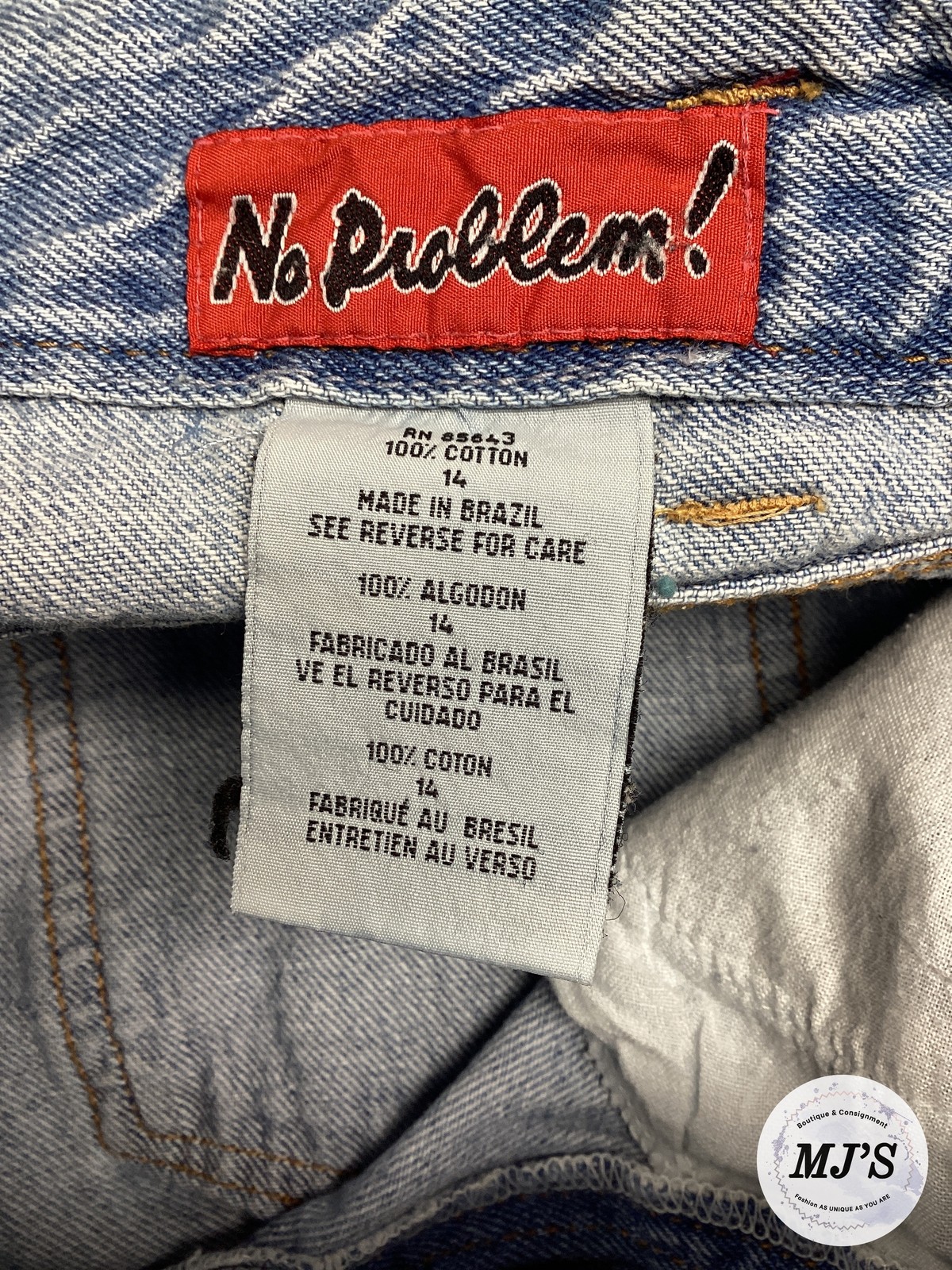 No Problem Vintage 80s/90s High Waist Jeans Made in Brazil Teens Size 14