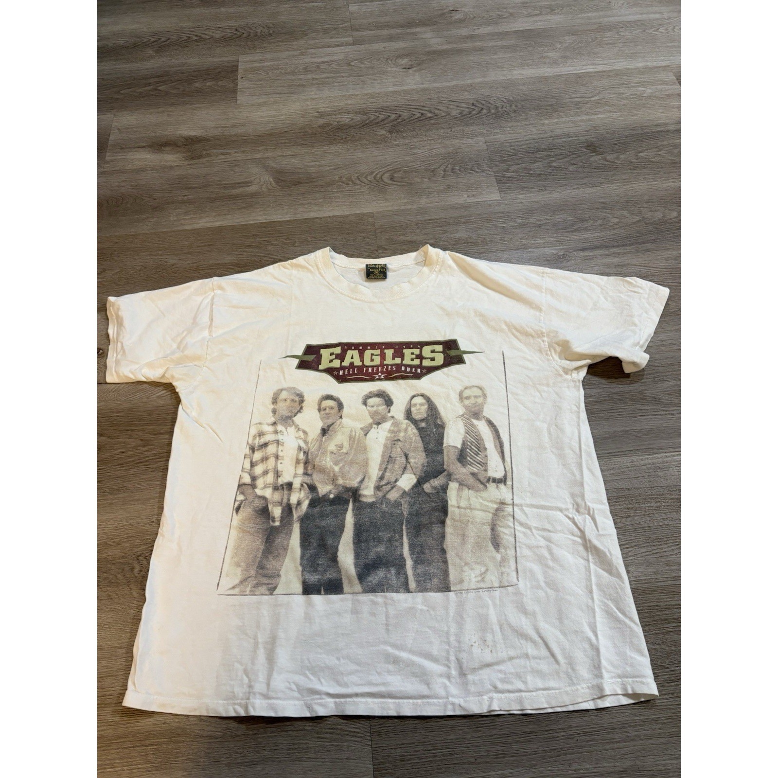 Vintage 90s 1994 Eagles Hell Freezes Over Tour Concert T-Shirt mens 2XL White