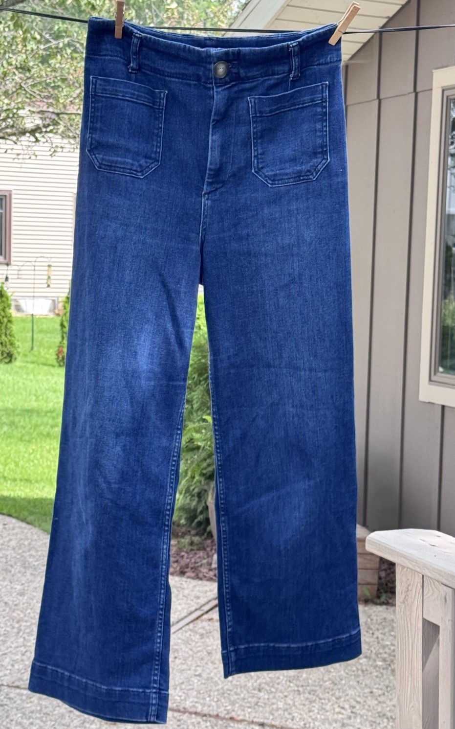 Anthropology Pilcro Jeans The Skipper High Rise Wide Leg Sz 29 X 27 EUC Med-Dark