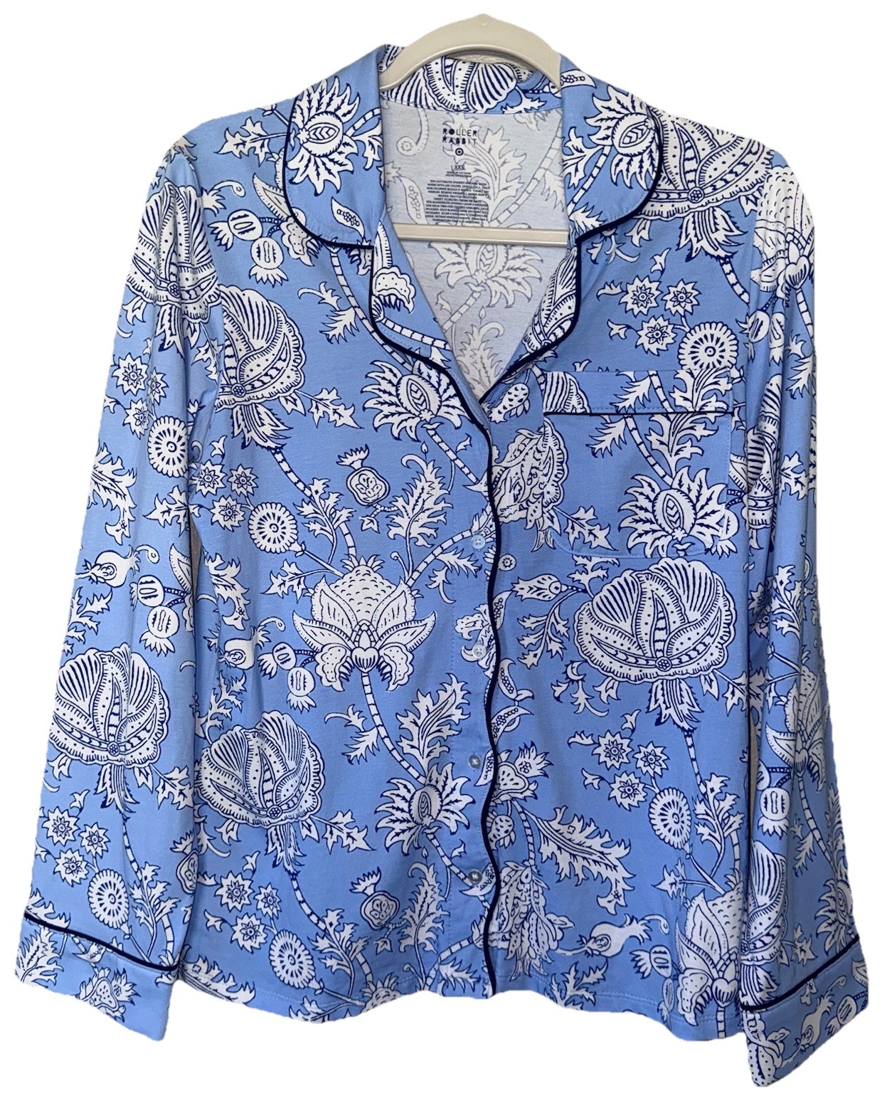 Roller Rabbit Target NEW Floral Vines Pajama Shirt XXS SM