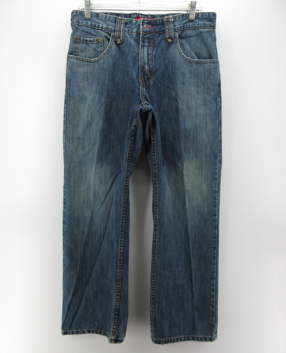 VINTAGE Plugg Jeans Men 32X30 Blue Baggy Loose Hip Hop Skater Y2K Embroidered