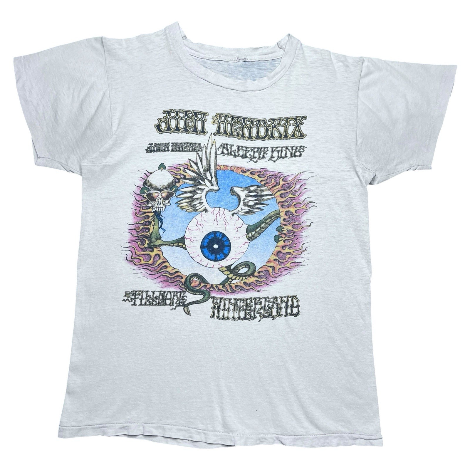 Vintage 1973 Jimi Hendrix Winterland Eyeball Rick Griffin Art Graphic T-Shirt M