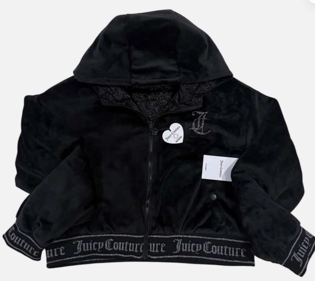 NWT Y2K Reversible  Juicy Couture Cropped Velour Jacket, Medium $120