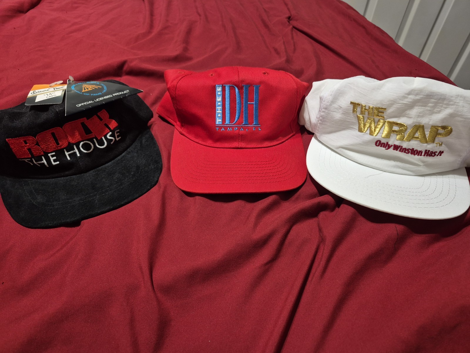 Vintage 80s/90s Hat Lot NEW Winston Rock N Roll Hall Of Fame Gentlemans Club