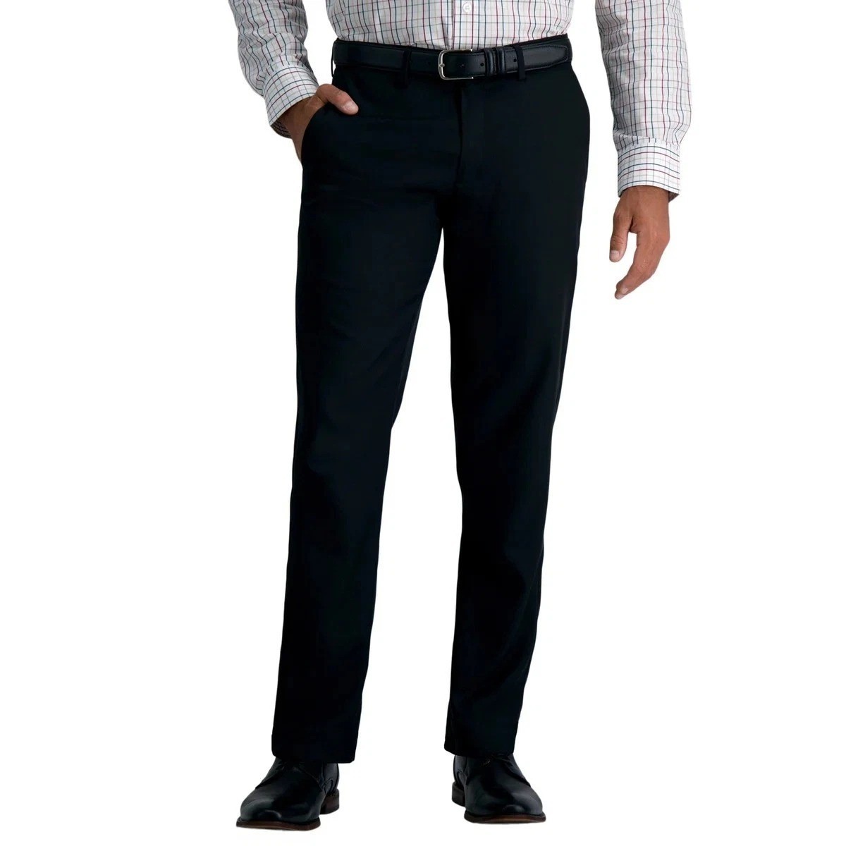 NWT Haggar Men\'s 32x30 Dress Pant Straight Fit Black  Stretch