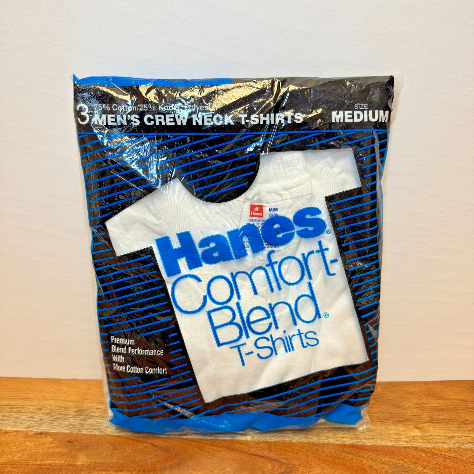 Vintage Hanes Comfort Blend T Shirts 3 Pack MEDIUM 38-40 USA NOS 1987