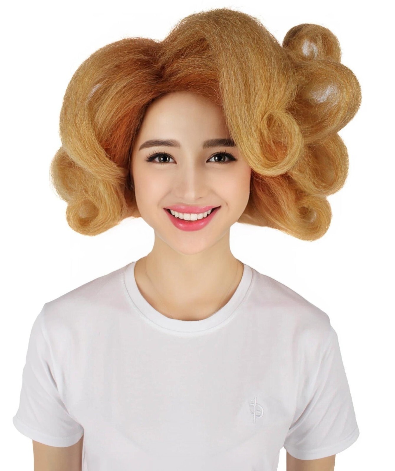 HPO Adult Women's Orange Fluffy Curl Wig, Perfect for Cosplay, HW-7468