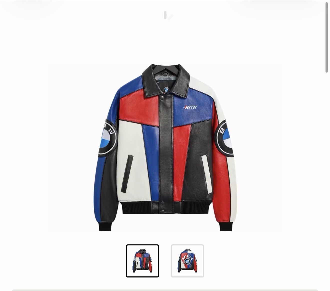 Kith x BMW x Avirex Leather Jacket Size L Men\'s Limited Edition Brand New