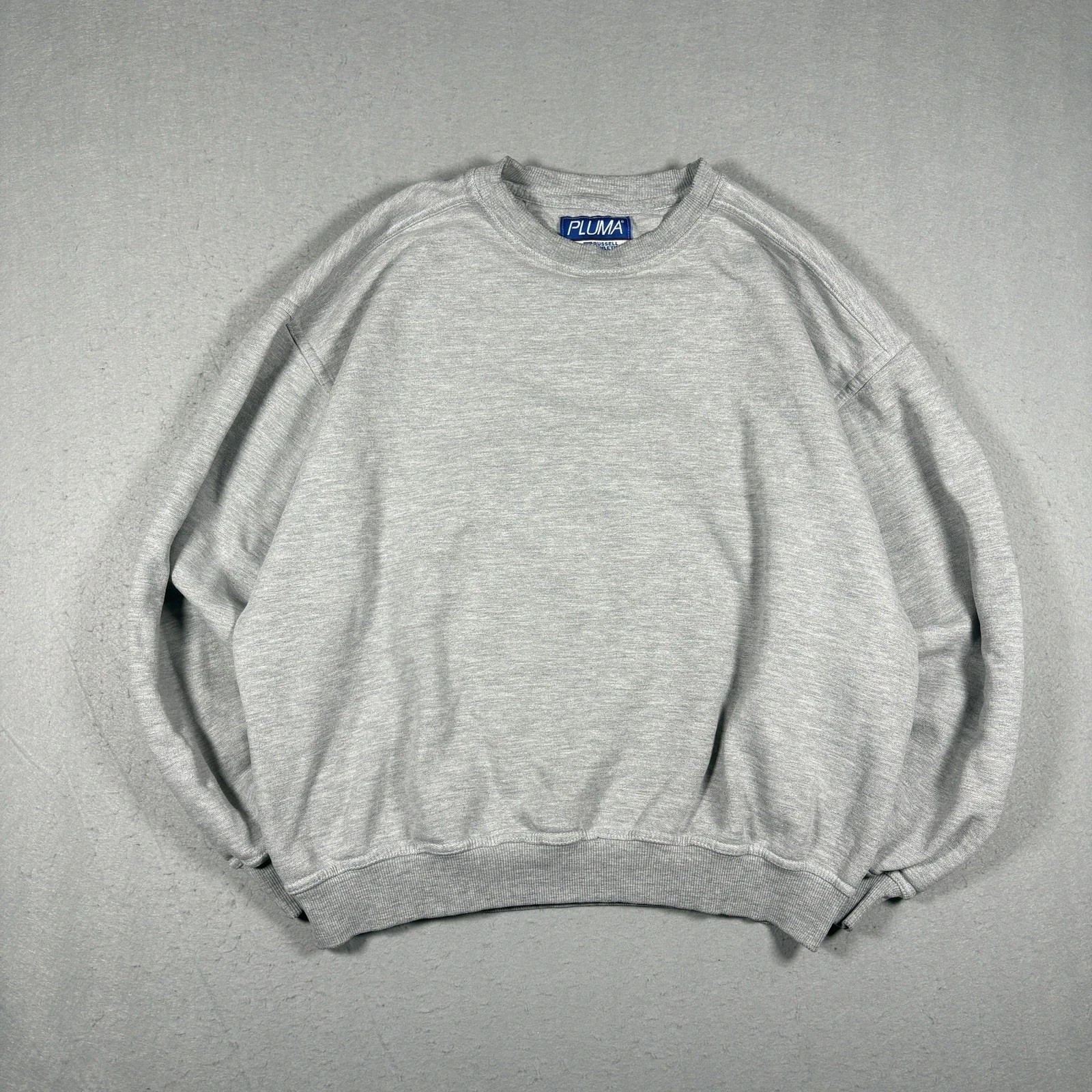 Vintage Pluma Russell Athletics Light Gray Blank Sweatshirt Men\'s Size Large