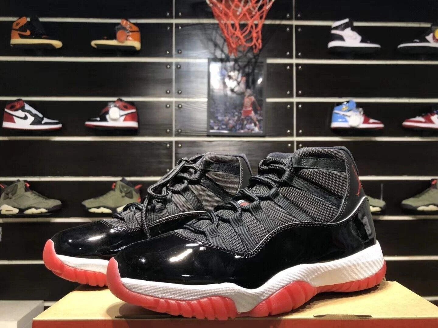 Nike Air Jordan 11 Retro Bred Mens Black/Varsity Red-White Authentic 378037-061