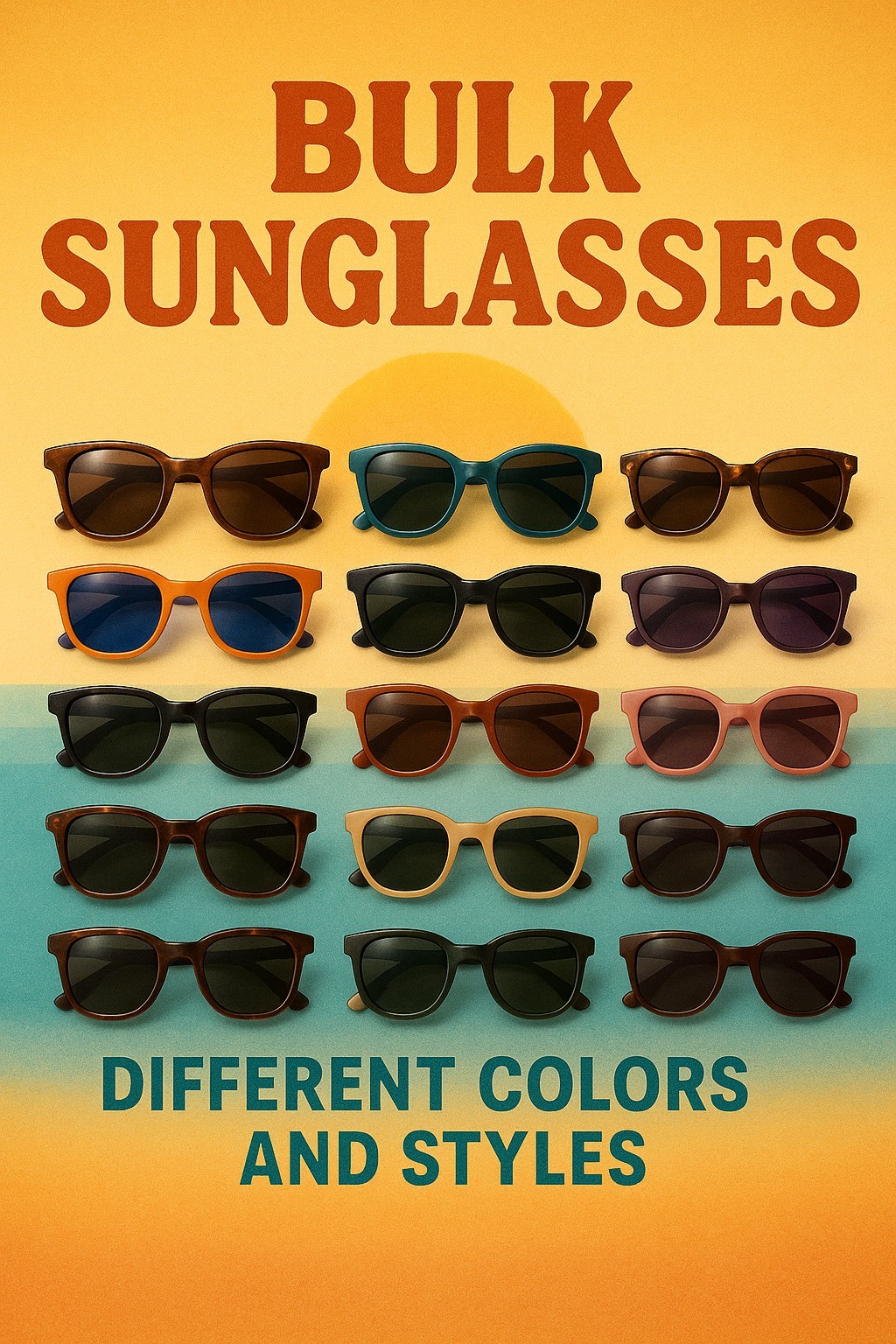 Bulk Wholesale Sunglasses Lot of 50 Pairs Assorted Styles For Men And Women 