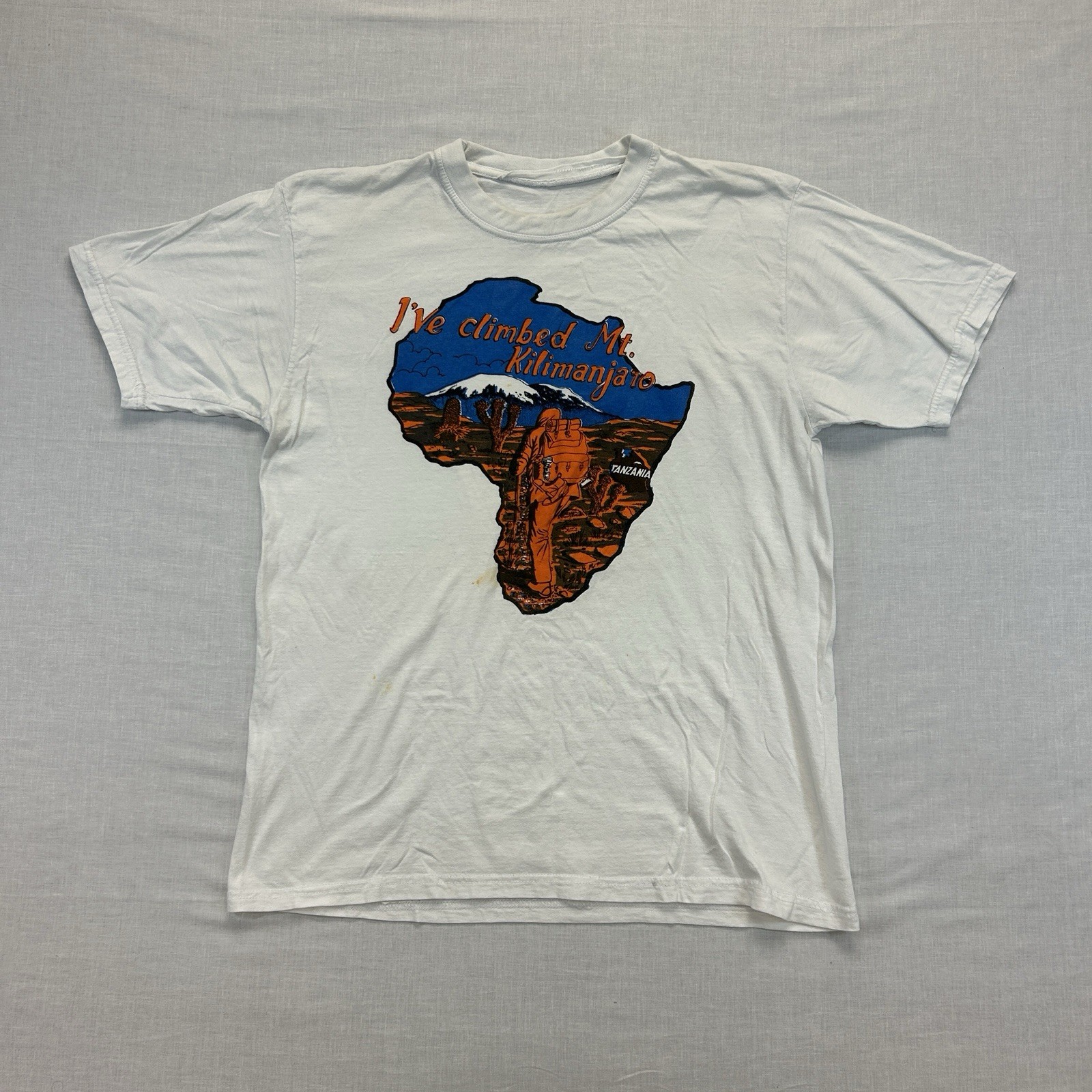 Vintage I\'ve Climbed Mt. Kilimanjaro T-Shirt Mens Large White Graphic Tee VTG
