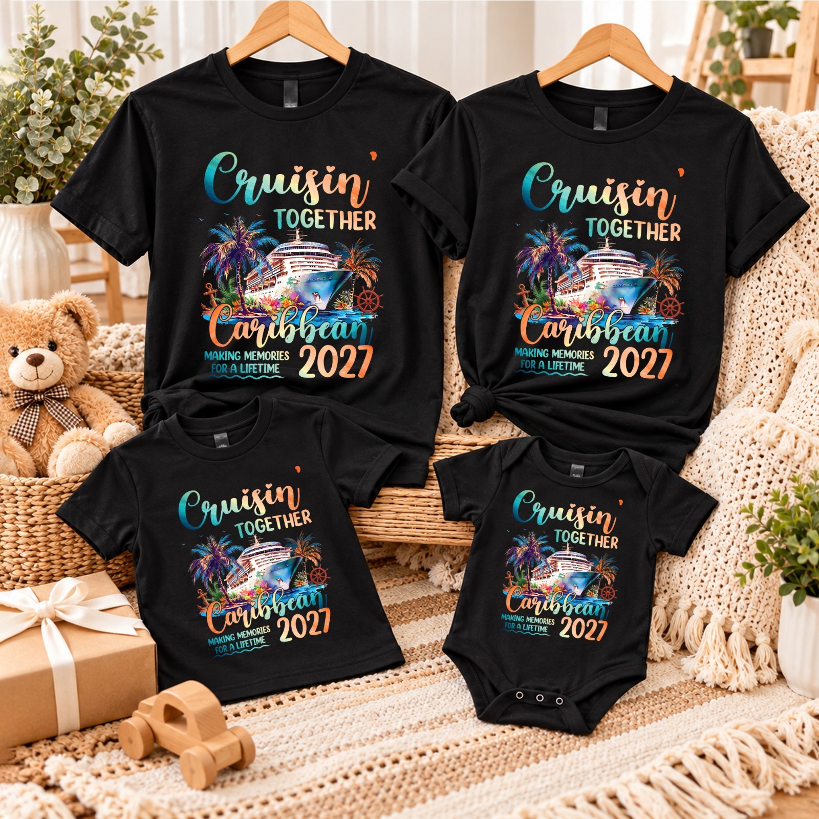 Caribbean Cruise 2026 Family Vacation Cruisin’ Together T-Shirt