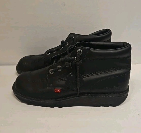 Kickers Kick Hi Black Leather Boots Classic Style Mens 9m