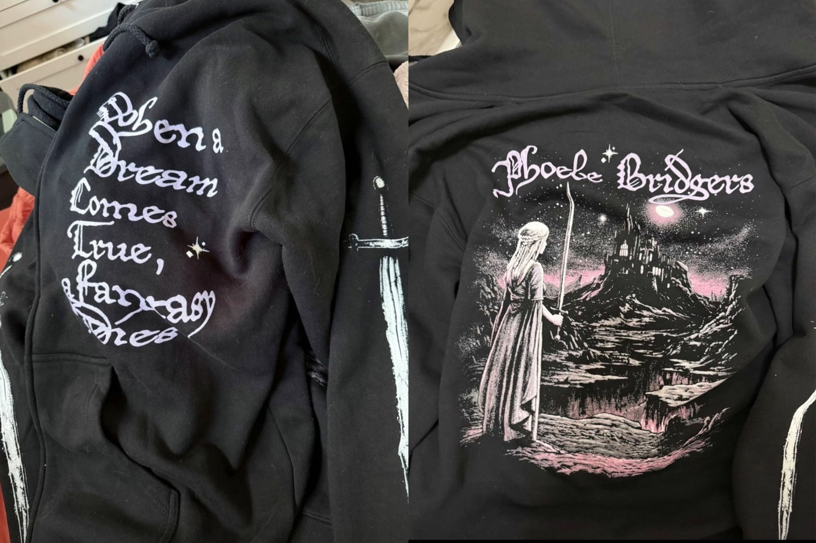 Phoebe Bridgers Zip Up Hoodie Tour, 2-sided, reprinted